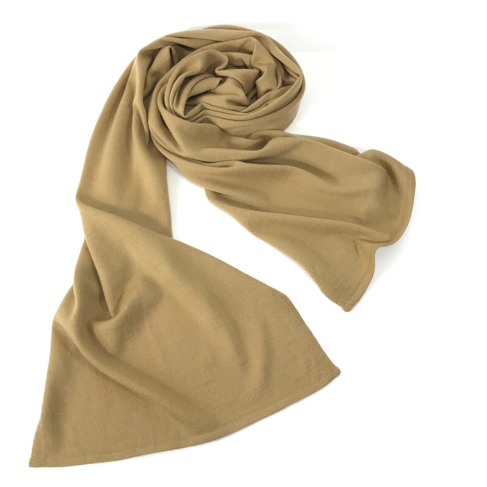 The Chinese University of Hong Kong Scarf 100% Merino Wool Brown Beige Tan
